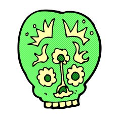 comic cartoon sugar skull N2