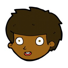 comic cartoon happy boy's face N3