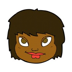 comic cartoon female face N20