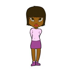 comic cartoon woman standing N3