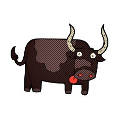 comic cartoon bull N4
