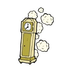 comic cartoon old grandfather clock