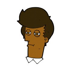 comic cartoon man with narrowed eyes N2