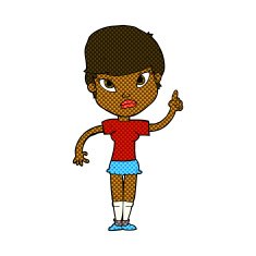 comic cartoon woman with idea N34