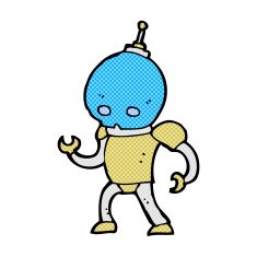 comic cartoon alien robot N3