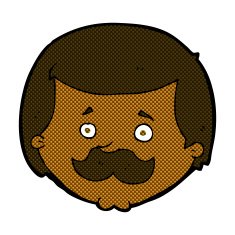 comic cartoon man with mustache N10