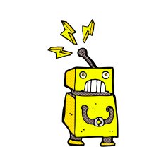comic cartoon little robot