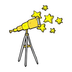 comic cartoon telescope N3