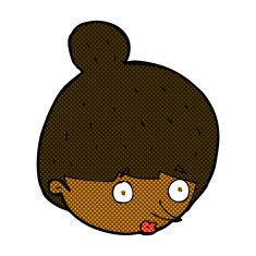 comic cartoon surprised woman's face N2