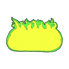 comic cartoon green fire border