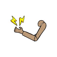 comic cartoon prosthetic arm N2