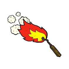 comic cartoon burning match N5
