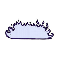 comic cartoon spooky fire border
