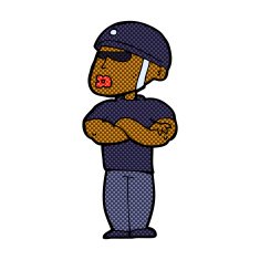 comic cartoon security guard N2
