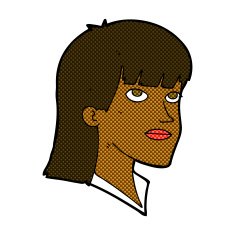 comic cartoon serious woman N3