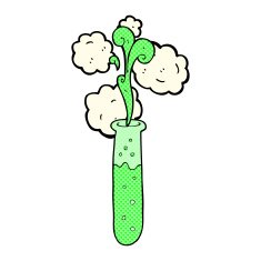 comic cartoon science test tube N2