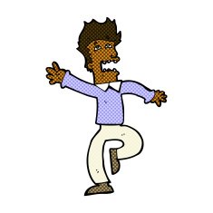 comic cartoon man panicking N6