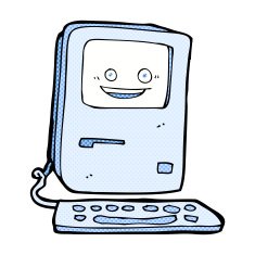 comic cartoon old computer N6