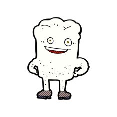 comic cartoon tooth looking smug N3
