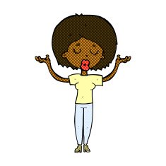 comic cartoon peaceful woman N2