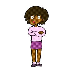 comic cartoon woman wit crossed arms N2