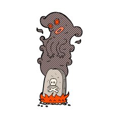 comic cartoon haunted grave