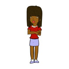 comic cartoon woman standing N4