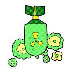 comic cartoon nuclear bomb N3