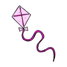 comic cartoon flying kite N2