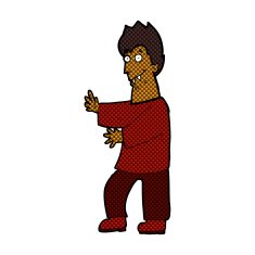 comic cartoon vampire waving hands N2