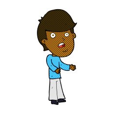 comic cartoon shocked man N13
