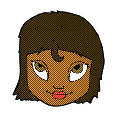 comic cartoon woman smiling