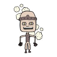 funny comic cartoon old robot