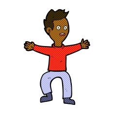 comic cartoon man panicking N8
