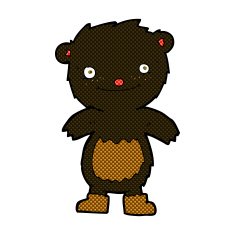 comic cartoon teddy black bear wearing boots