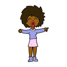 comic cartoon stressed out woman talking N2