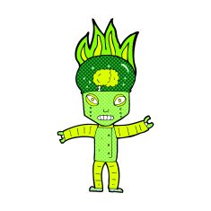 funny comic cartoon robot N6