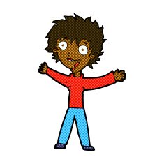 comic cartoon excited woman N16