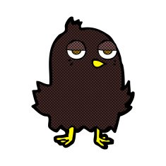 comic cartoon bored bird N2