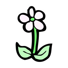 comic cartoon flower N36
