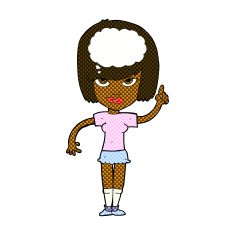 comic cartoon woman with idea N36