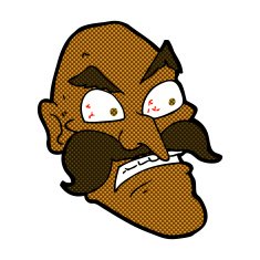 comic cartoon angry old man N18