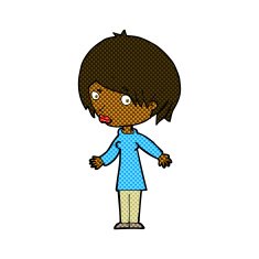 comic cartoon woman shrugging shoulders N62