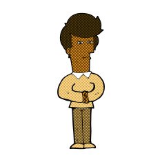 comic cartoon man narrowing his eyes N2