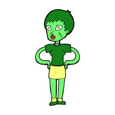 comic cartoon halloween girl N3