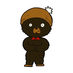 comic cartoon little black bear