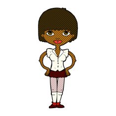 comic cartoon woman with hands on hips N28