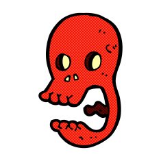 funny comic cartoon skull N4