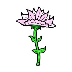 comic cartoon flower N37