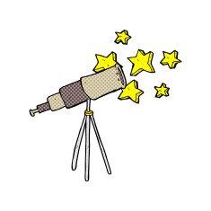 comic cartoon telescope N4